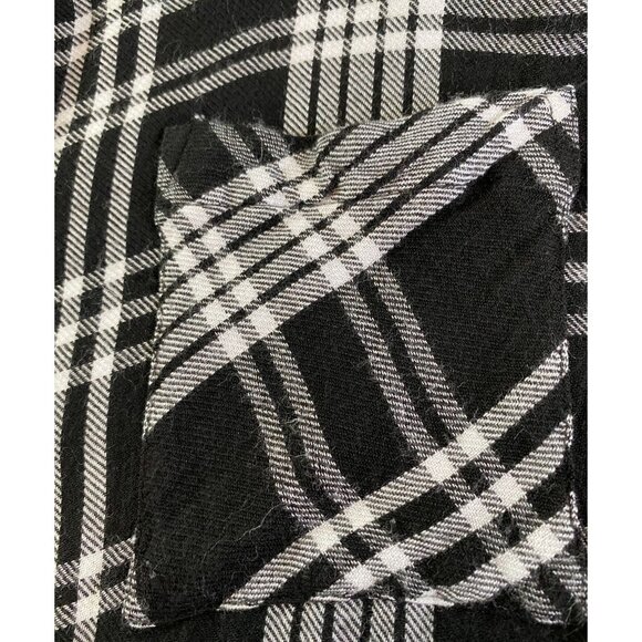New Direction Black and White Plaid Button-Down Shirt Size L Grunge Western - Picture 6 of 11